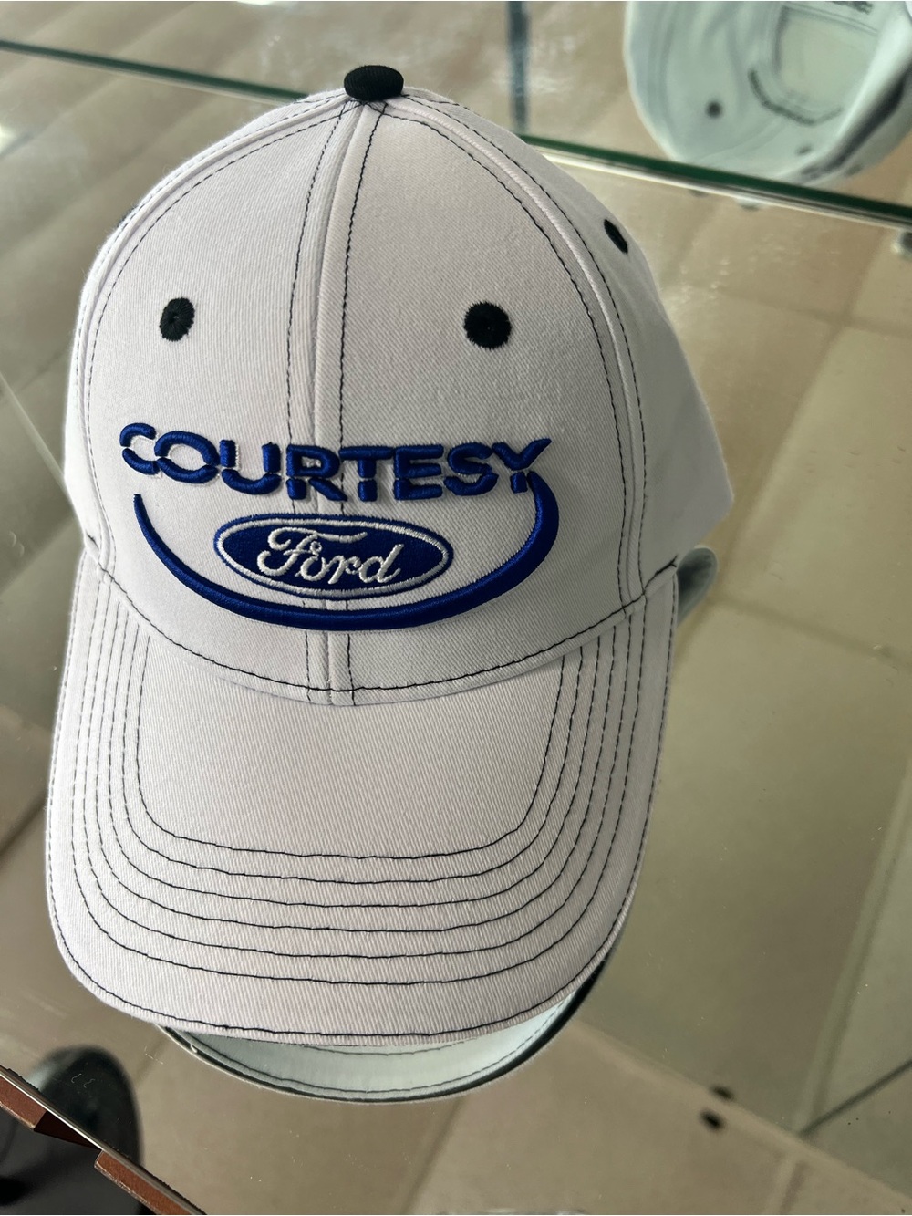 Ford White Baseball Cap with Black Accents